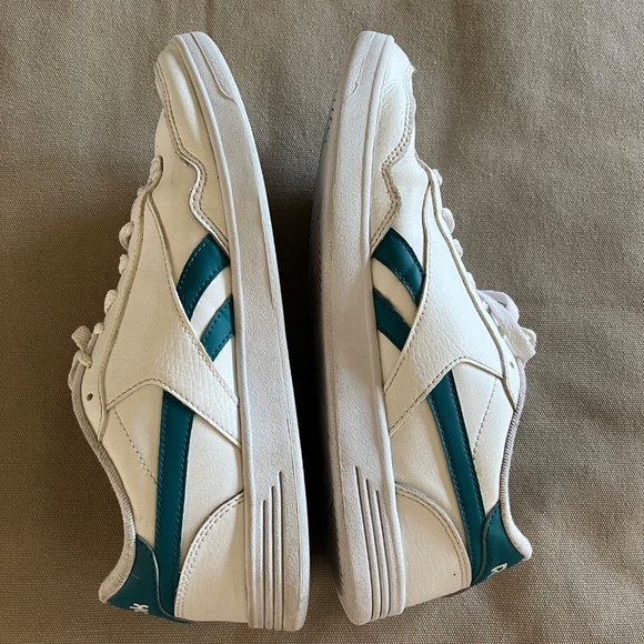 Reebok 9 Mens Royal Techque T Sneaker White Teal Green Leather Classic Shoes - Picture 8 of 10